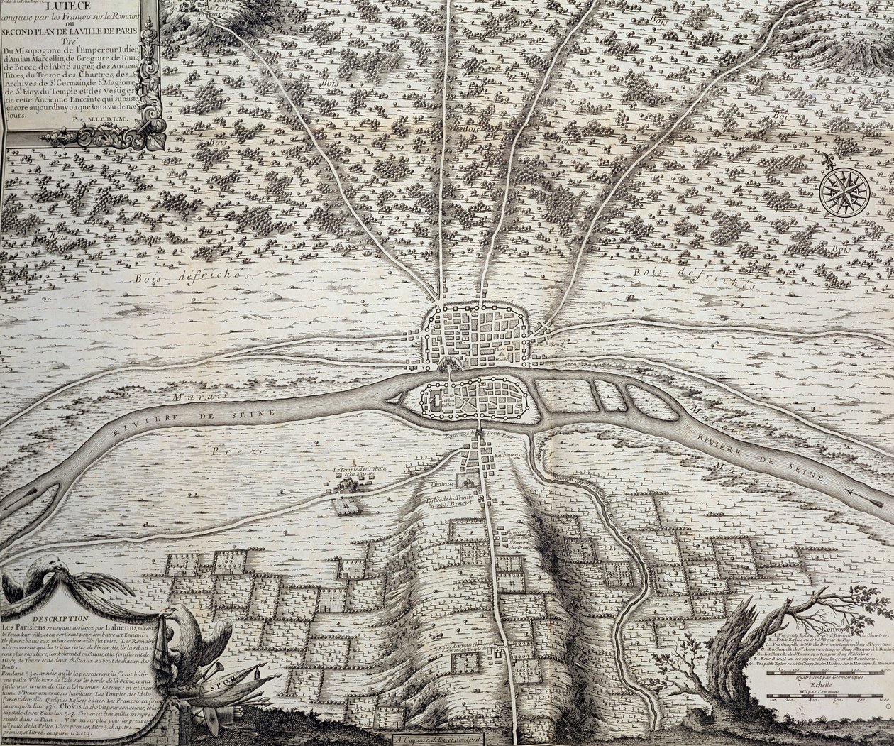 Lutetia ou o segundo plano de Paris nos séculos 4 e 5 dC, 1722 de French School