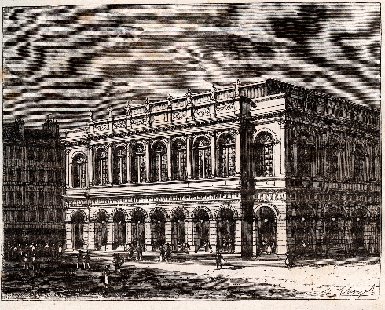 Lyon: Le Grand Theatre - gravura em "La France illustree: geography, history, statistical administration" de V.A. Malt-Brown. 1884 de French School