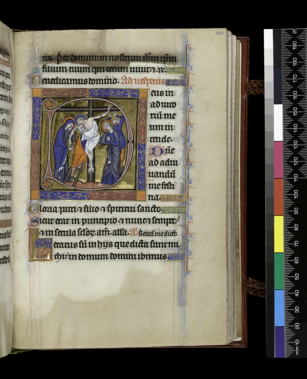 MS 300 f.220r, fólio do Saltério e Horas de Isabel da França, Paris, c.1265-70 de French School