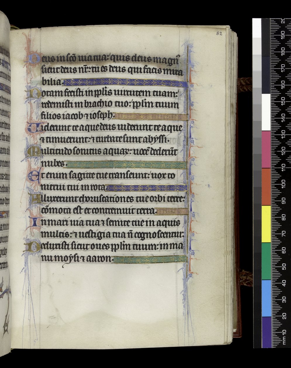 MS 300 f.82r, do Saltério e Horas de Isabella de França, Paris, c.1265-70 (caneta e tinta e têmpera sobre pergaminho) de French School