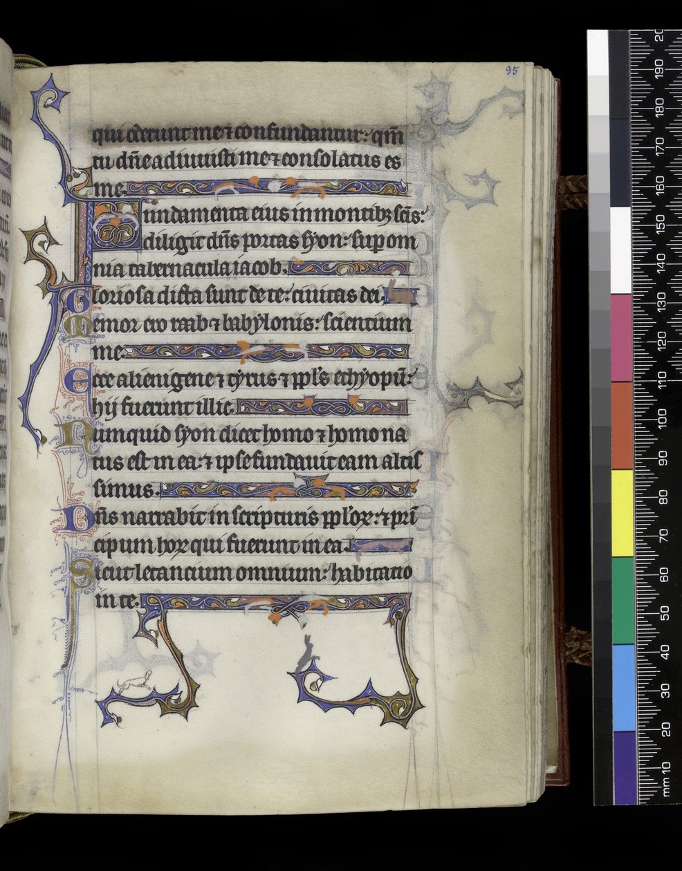 MS 300 f.95r, fólio do Saltério e Horas de Isabel da França, Paris, c.1265-70 de French School