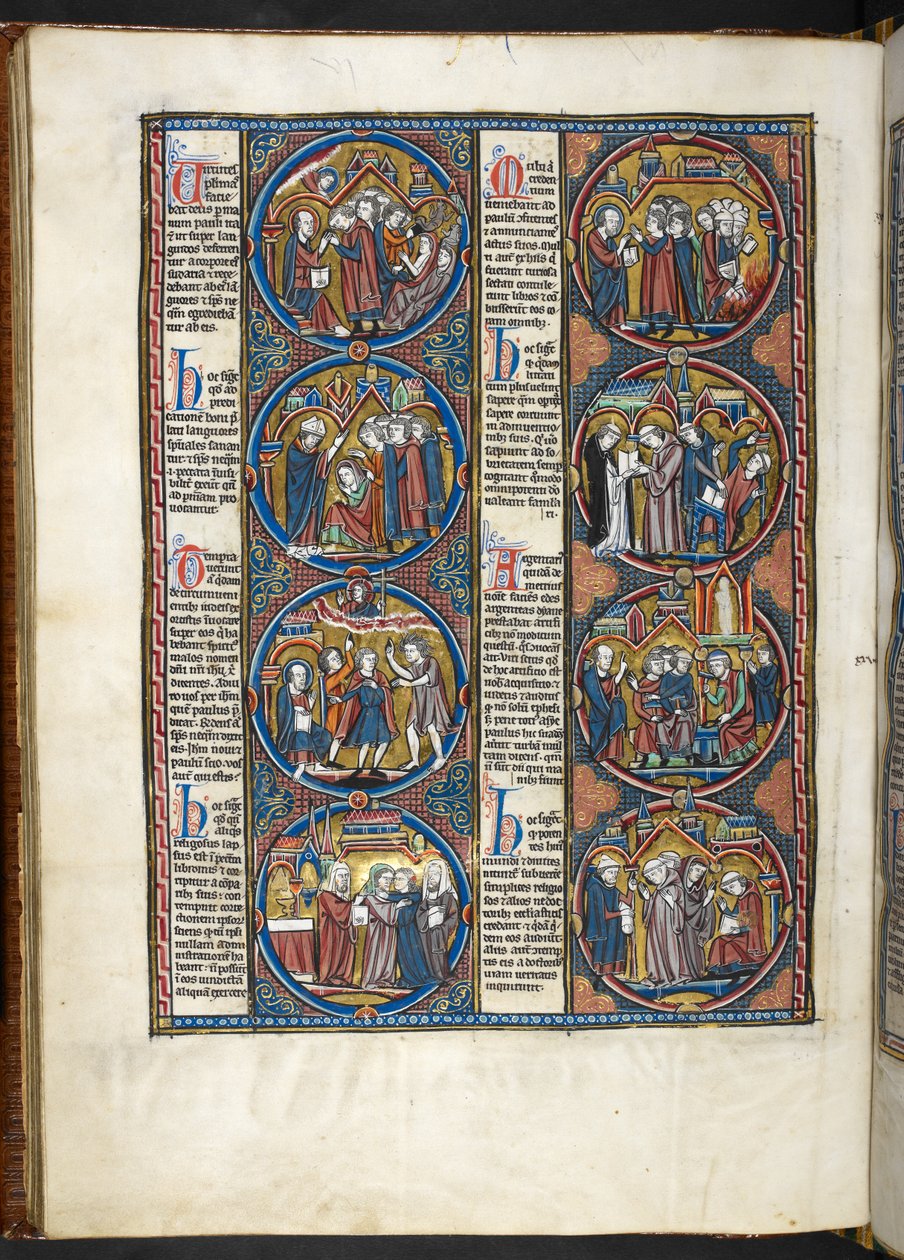 EM. Harley 1527, f.80v, miniaturas do moralisée bíblico (vellum) de French School