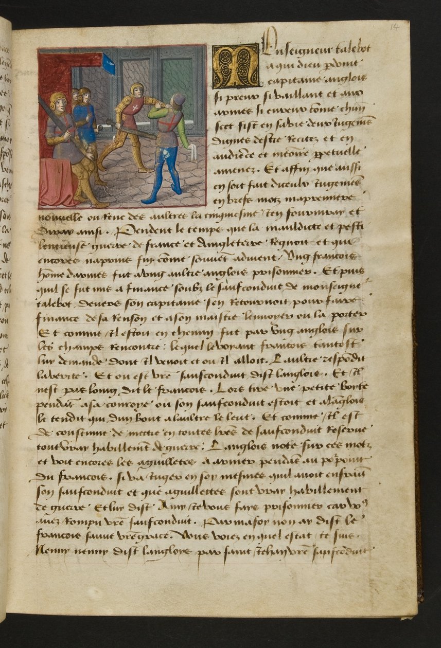 MS Hunter 252 014r Página da Hundred News News, c.1461-62 de French School