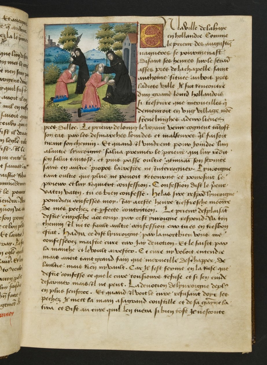 MS Hunter 252 016r Página da Hundred News News, c.1461-62 de French School