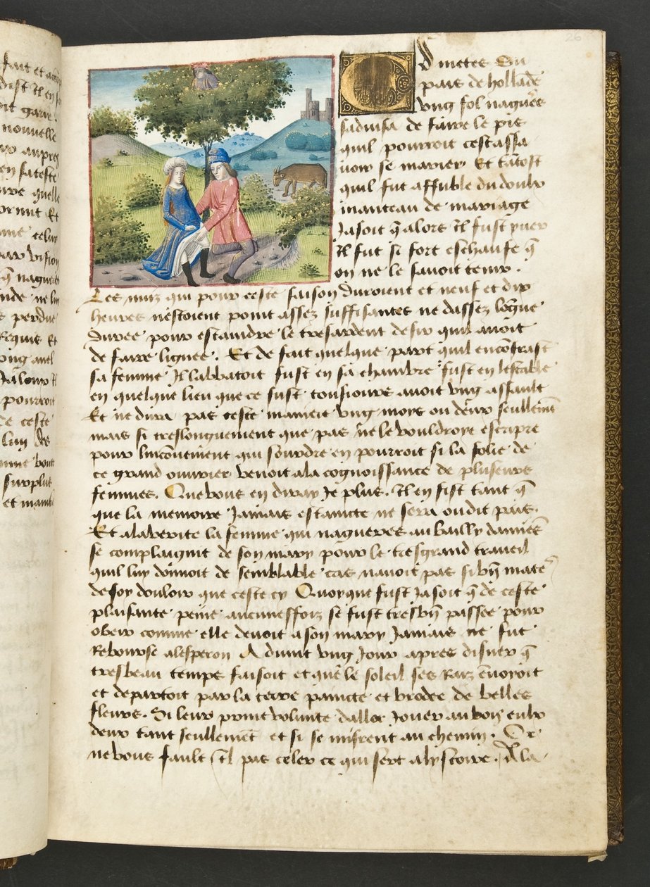 MS Hunter 252 026r Página da Hundred News News, c.1461-62 de French School