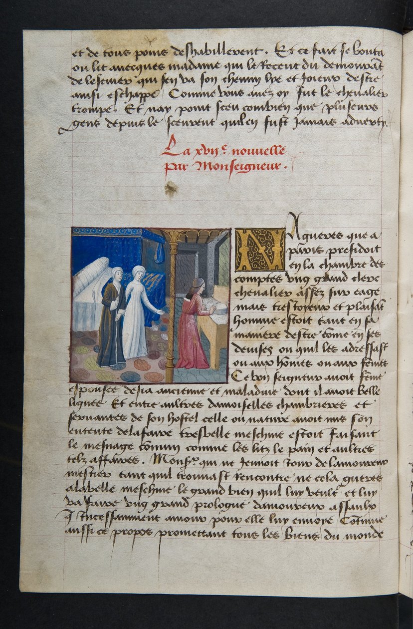 MS Hunter 252 036v Página da Hundred News News, c.1461-62 de French School