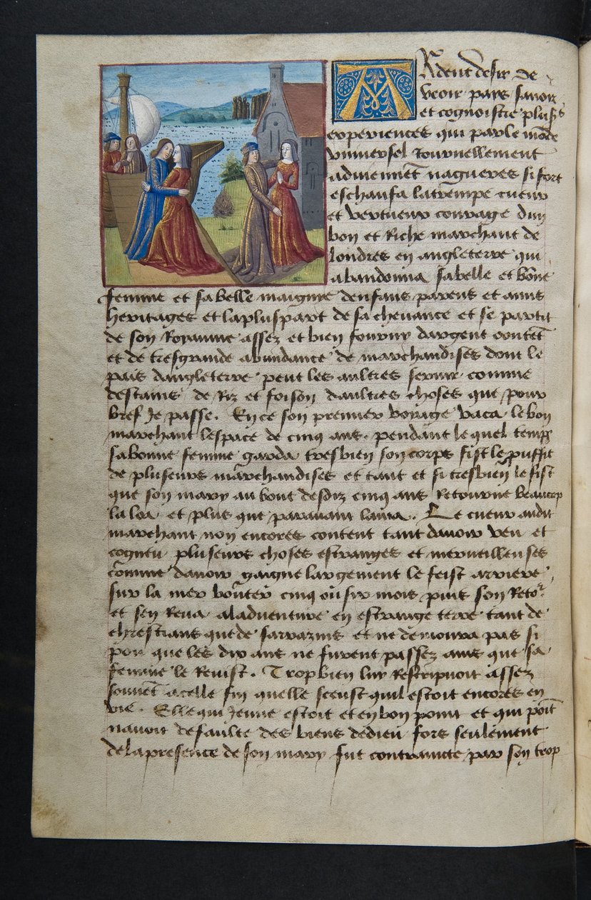 MS Hunter 252 040v Página da Hundred News News, c.1461-62 de French School