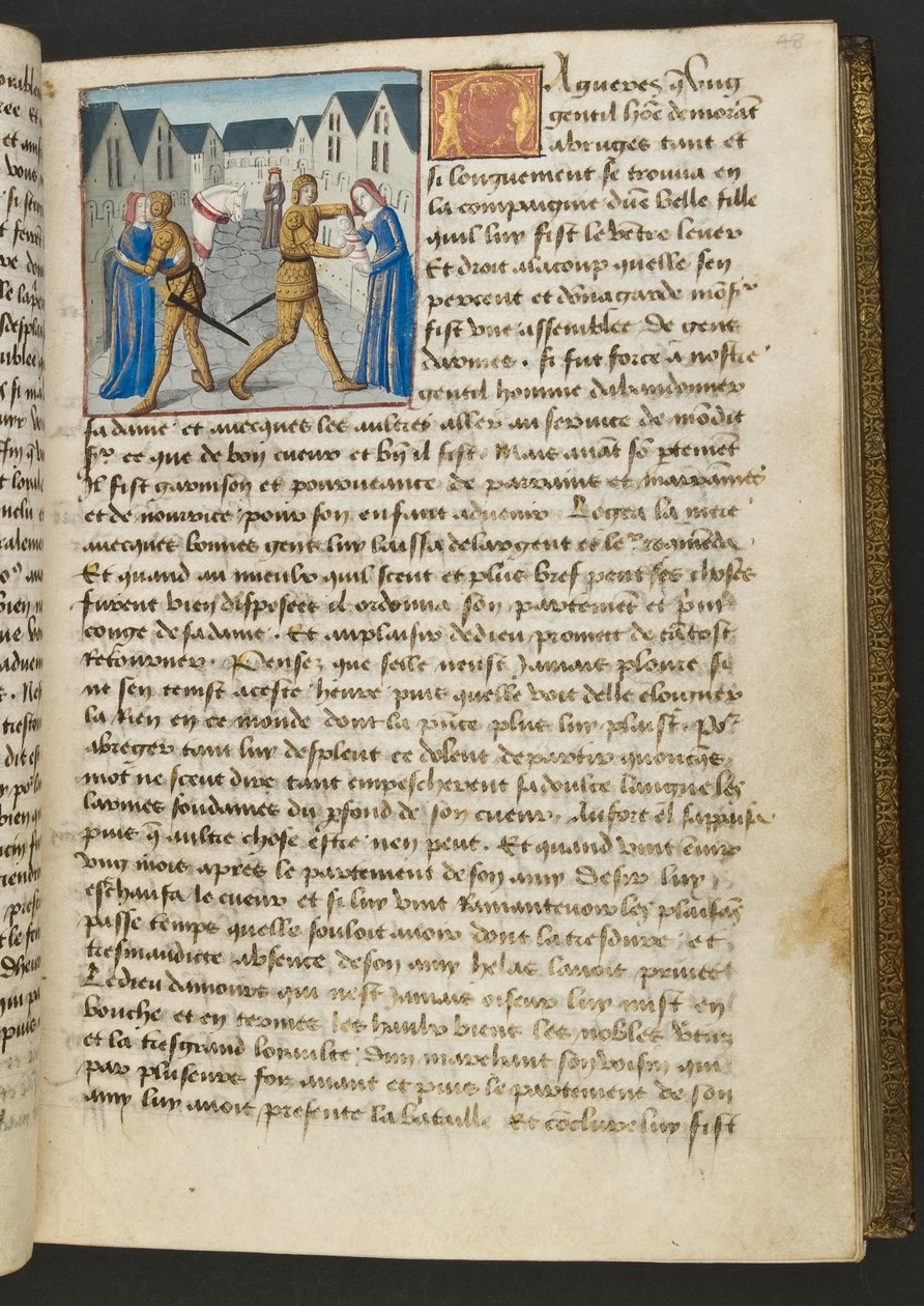 MS Hunter 252 048r Página da Hundred News News, c.1461-62 de French School