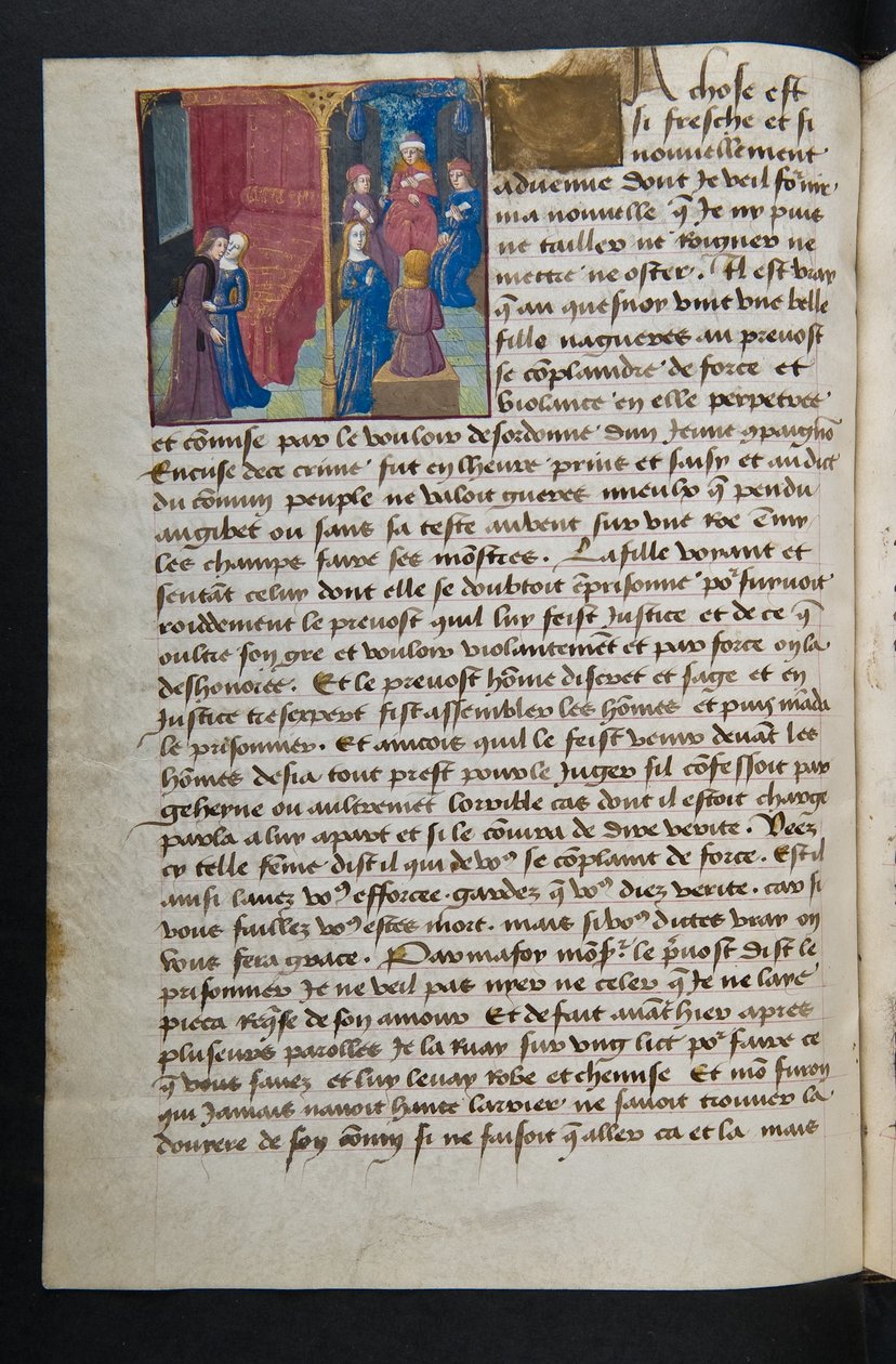 MS Hunter 252 053v Página de Notícias de Cem Notícias, c.1461-62 de French School
