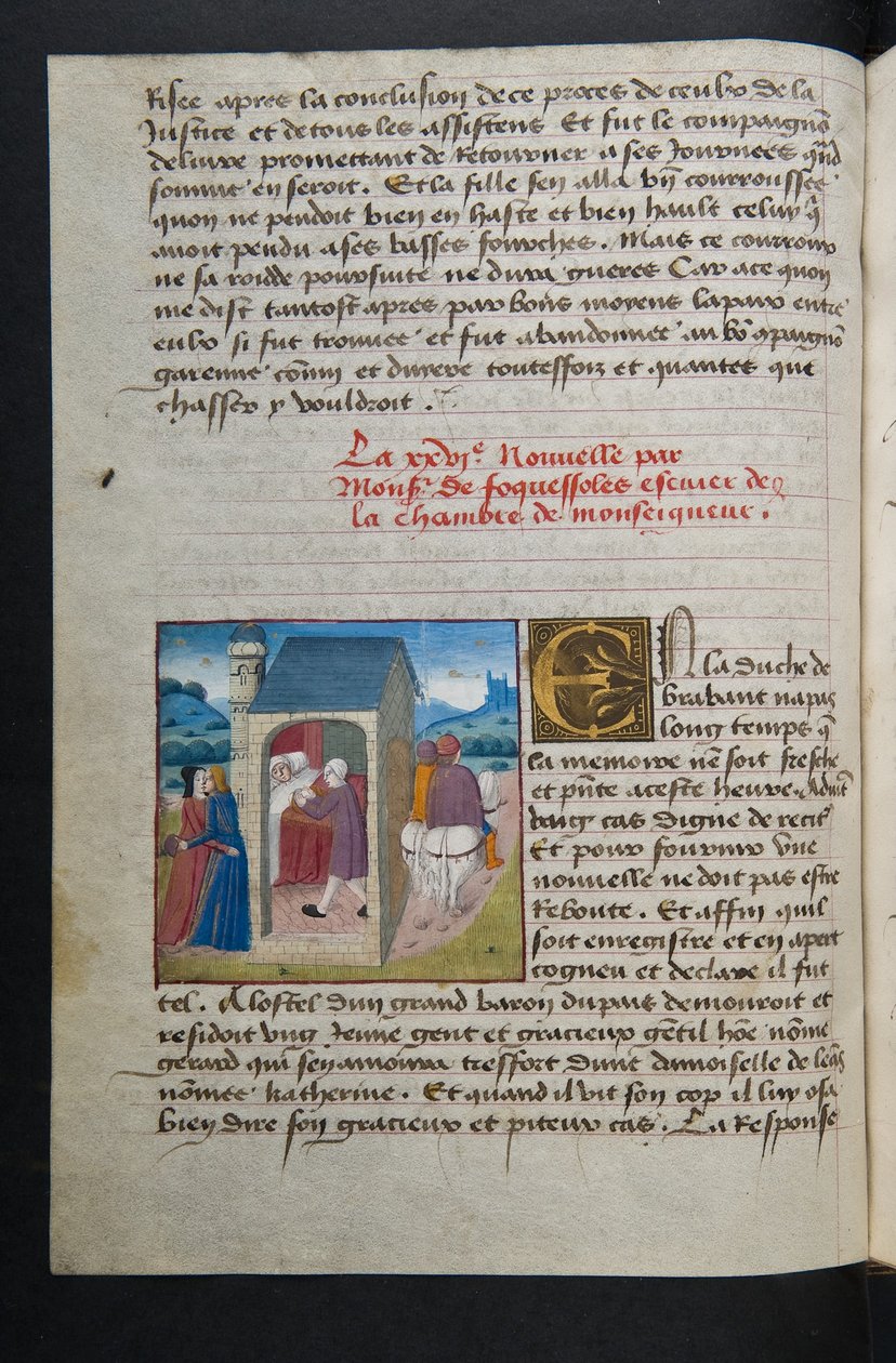 MS Hunter 252 054v Página da Hundred News News, c.1461-62 de French School