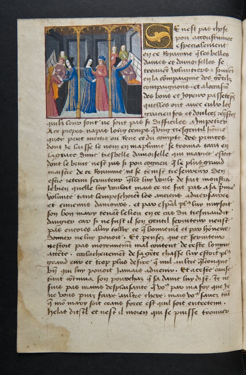 MS Hunter 252 062v Página da Hundred News News, c.1461-62 de French School