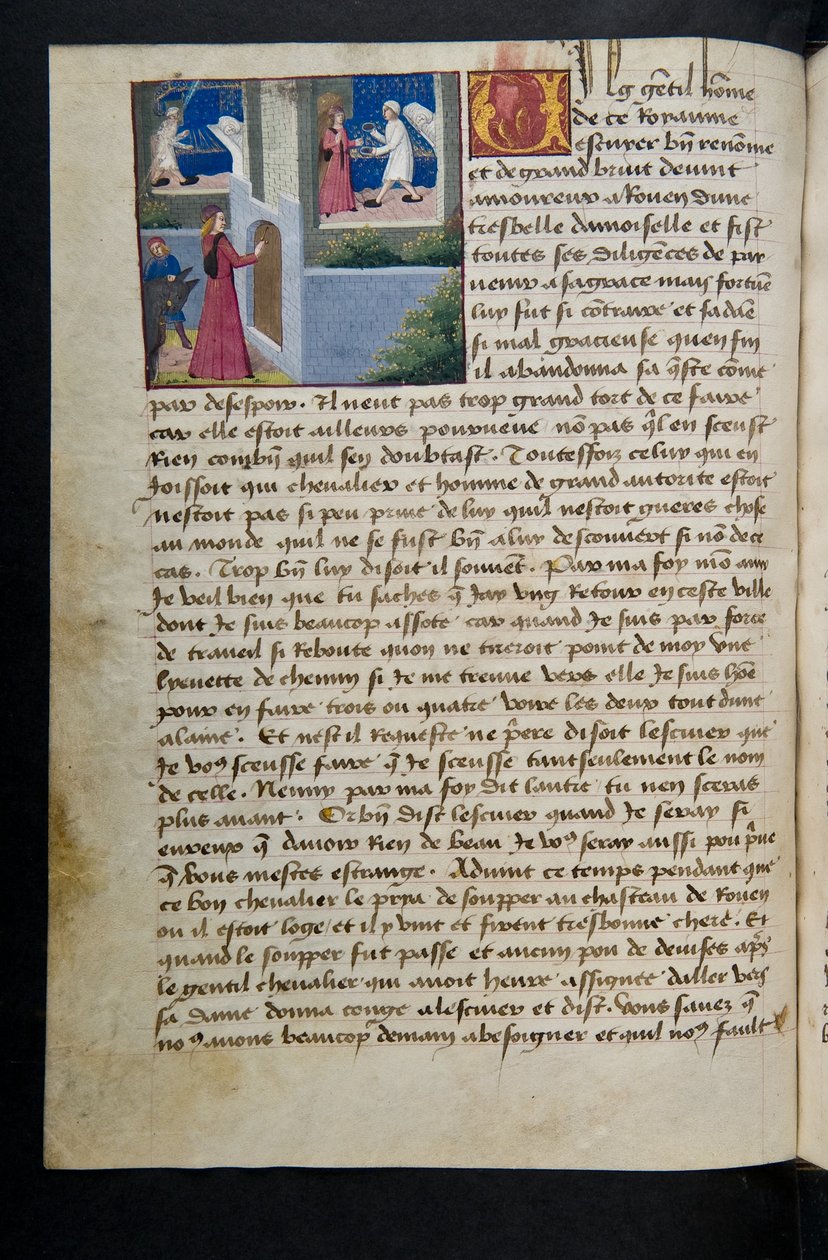 MS Hunter 252 072v Página da Hundred News News, c.1461-62 de French School