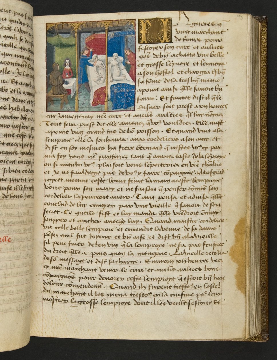 MS Hunter 252 093r Página de Notícias de Cem Notícias, c.1461-62 de French School