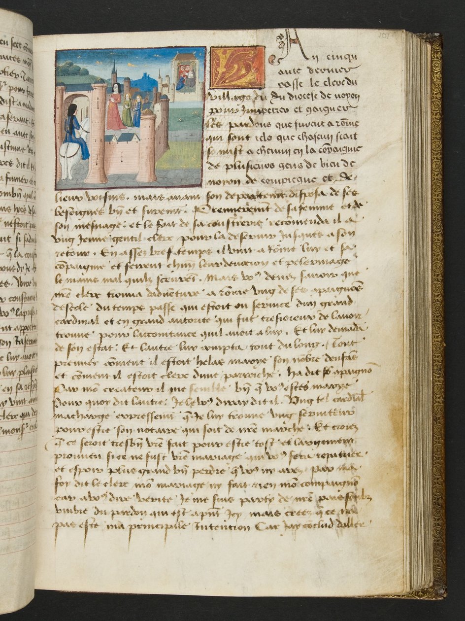 MS Hunter 252 Página 101r de Notícias de Cem Notícias, c.1461-62 de French School