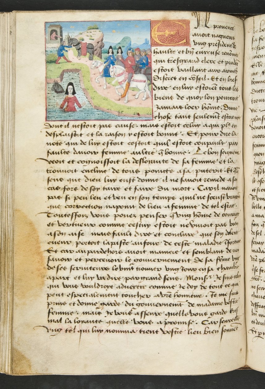 MS Hunter 252 110v Página de Notícias de Cem Notícias, c.1461-62 de French School