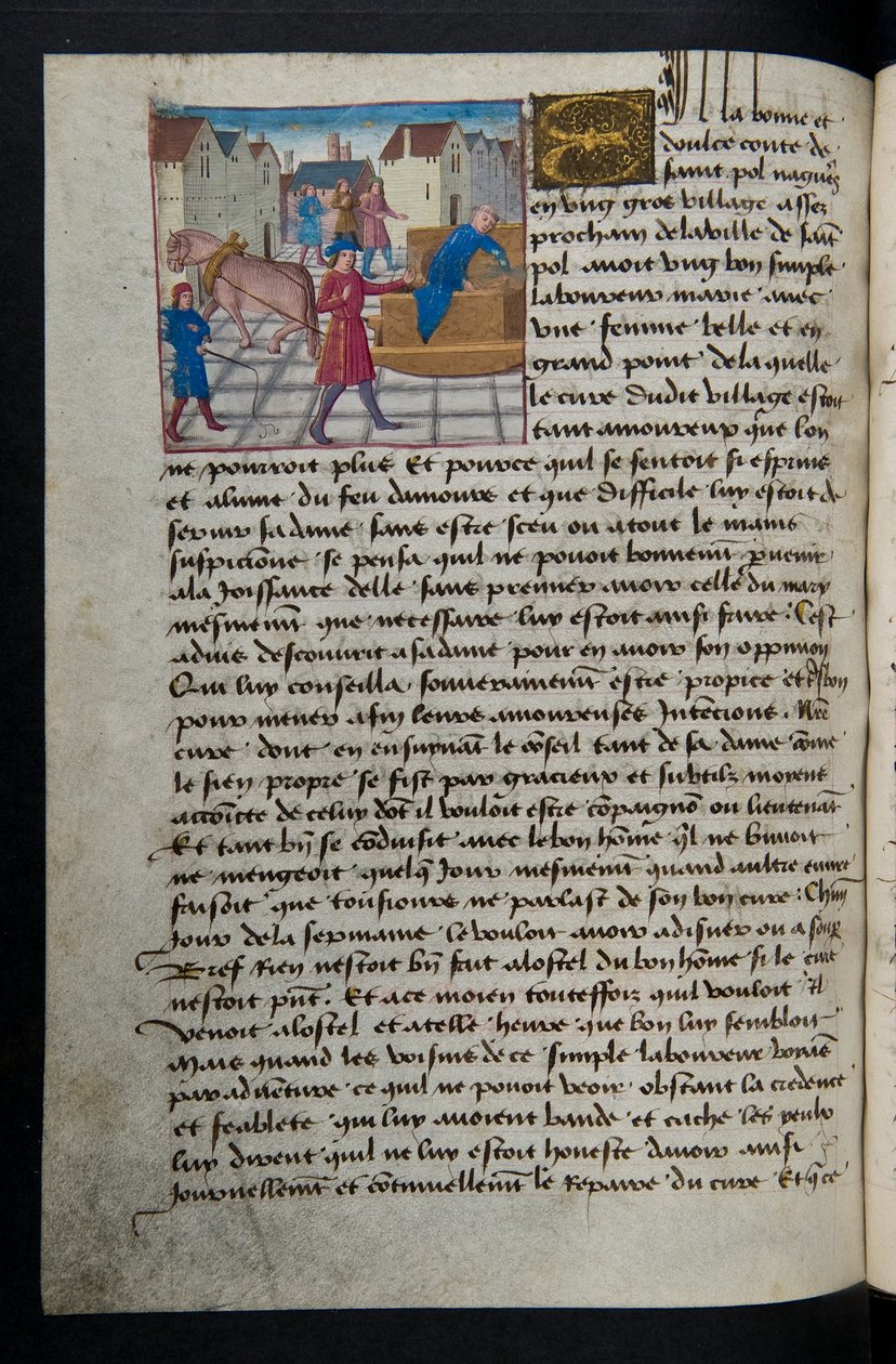 MS Hunter 252 157v Página de Notícias de Cem Notícias, c.1461-62 de French School