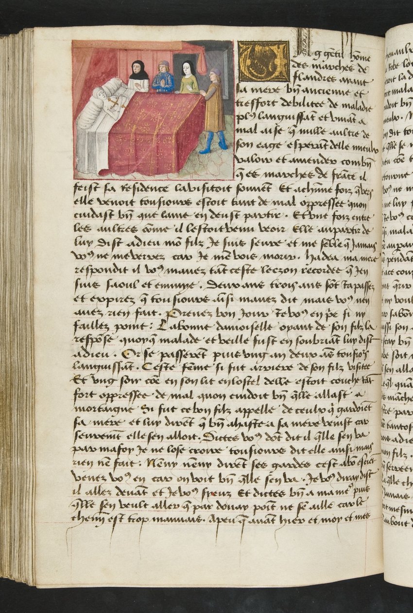 MS Hunter 252 164v Página de Notícias de Cem Notícias, c.1461-62 de French School