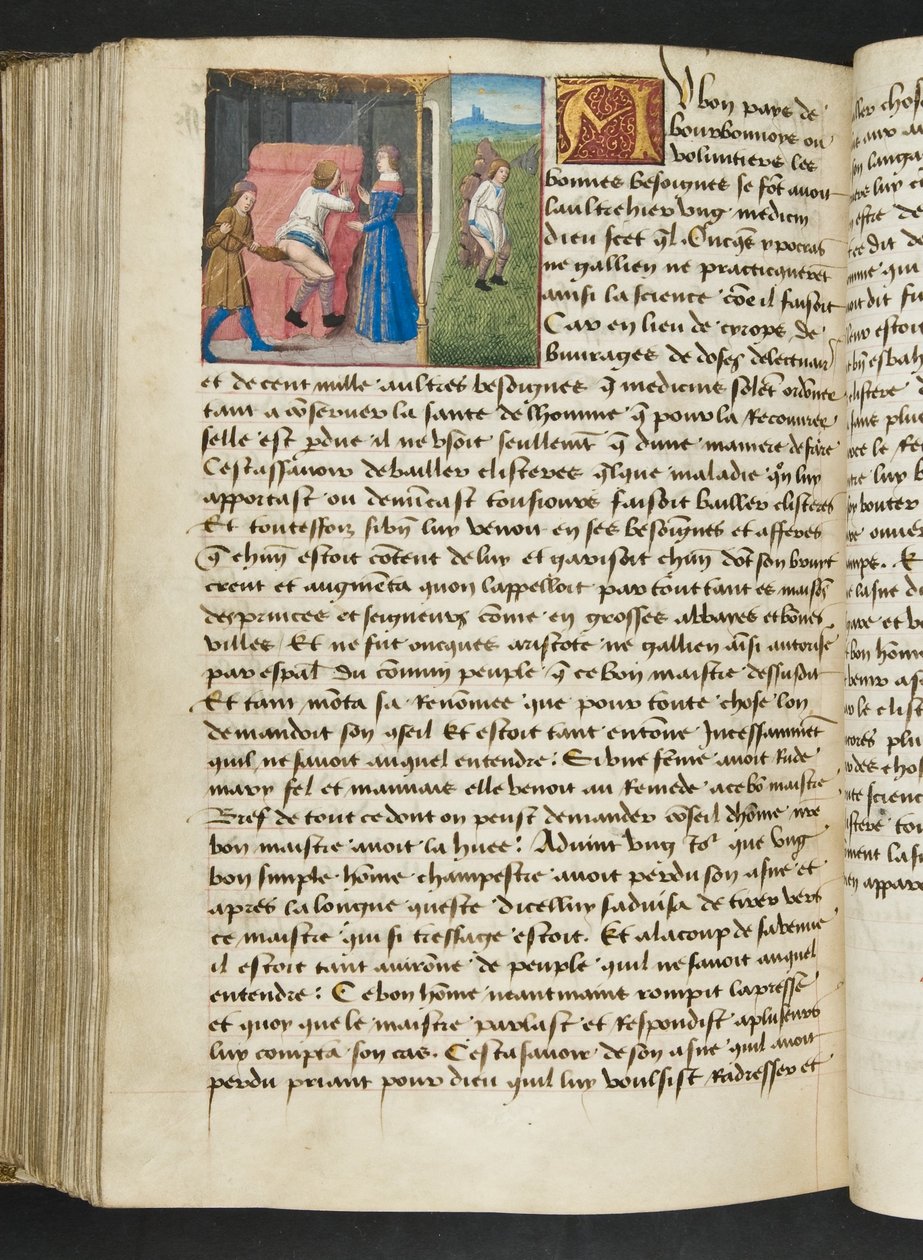 MS Hunter 252 167v Página de Notícias de Cem Notícias, c.1461-62 de French School