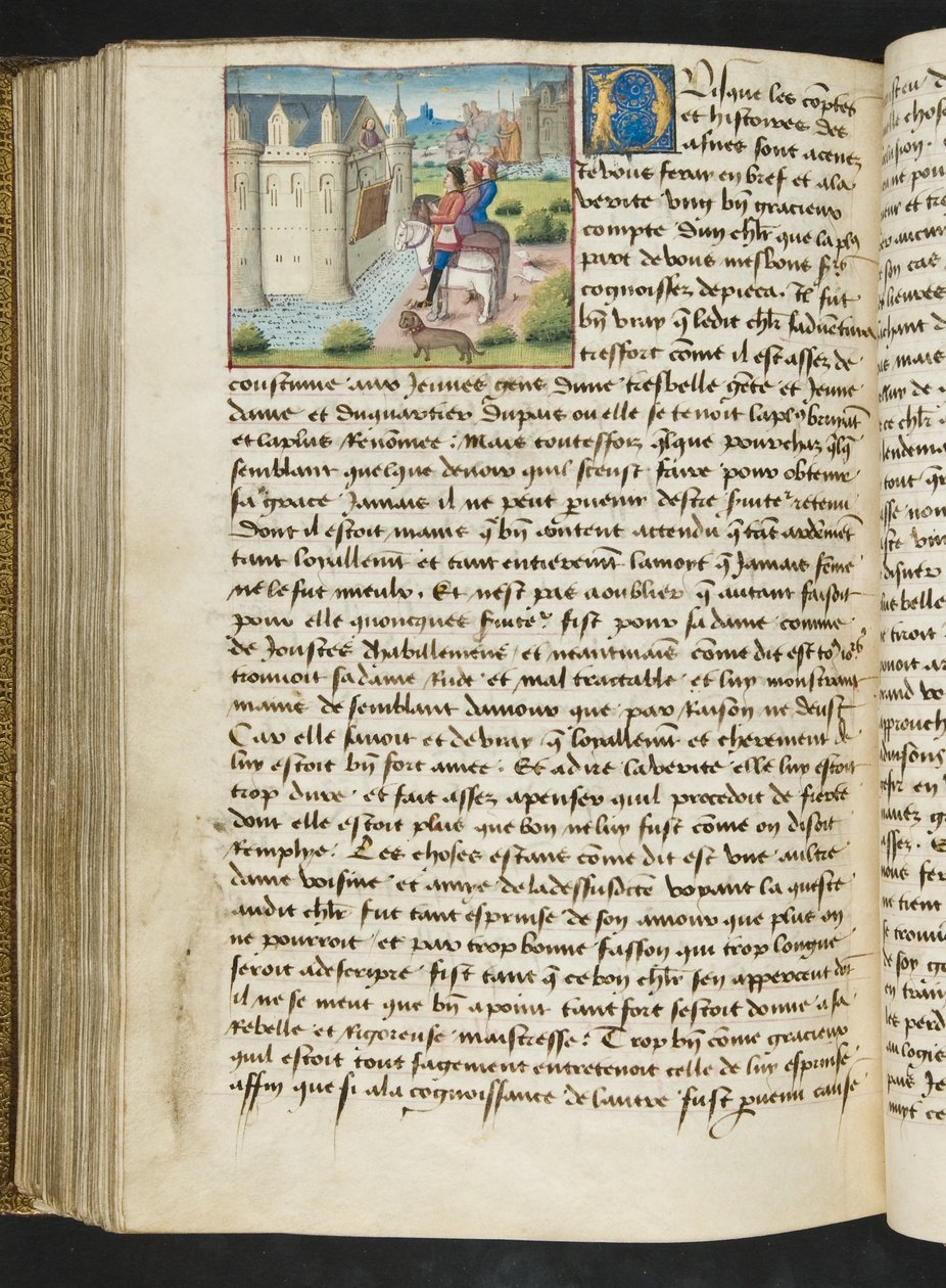 MS Hunter 252 Página de 169 páginas da notícia de cem notícias, c.1461-62 de French School