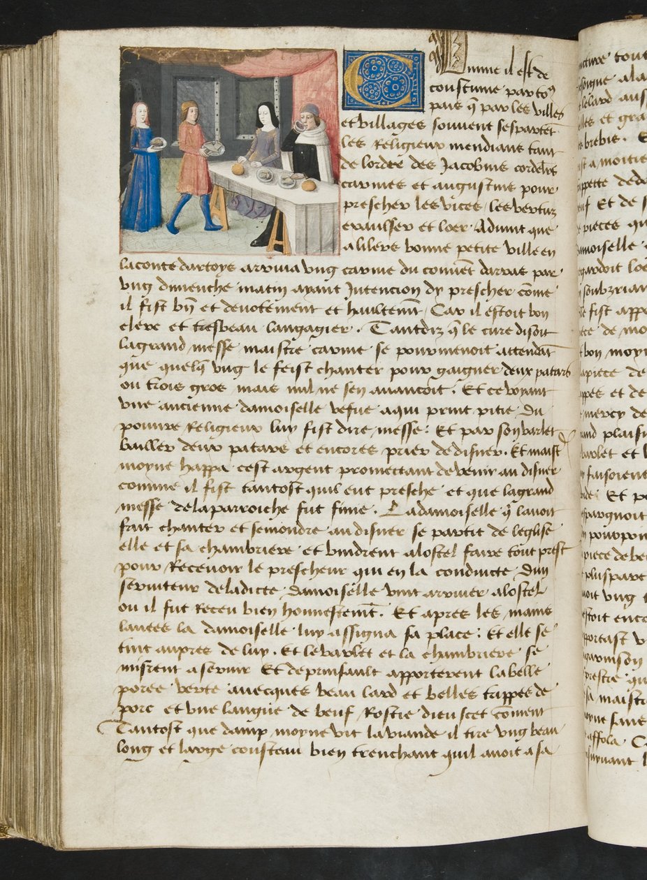 MS Hunter 252 Página de 173 páginas da notícia de cem notícias, c.1461-62 de French School