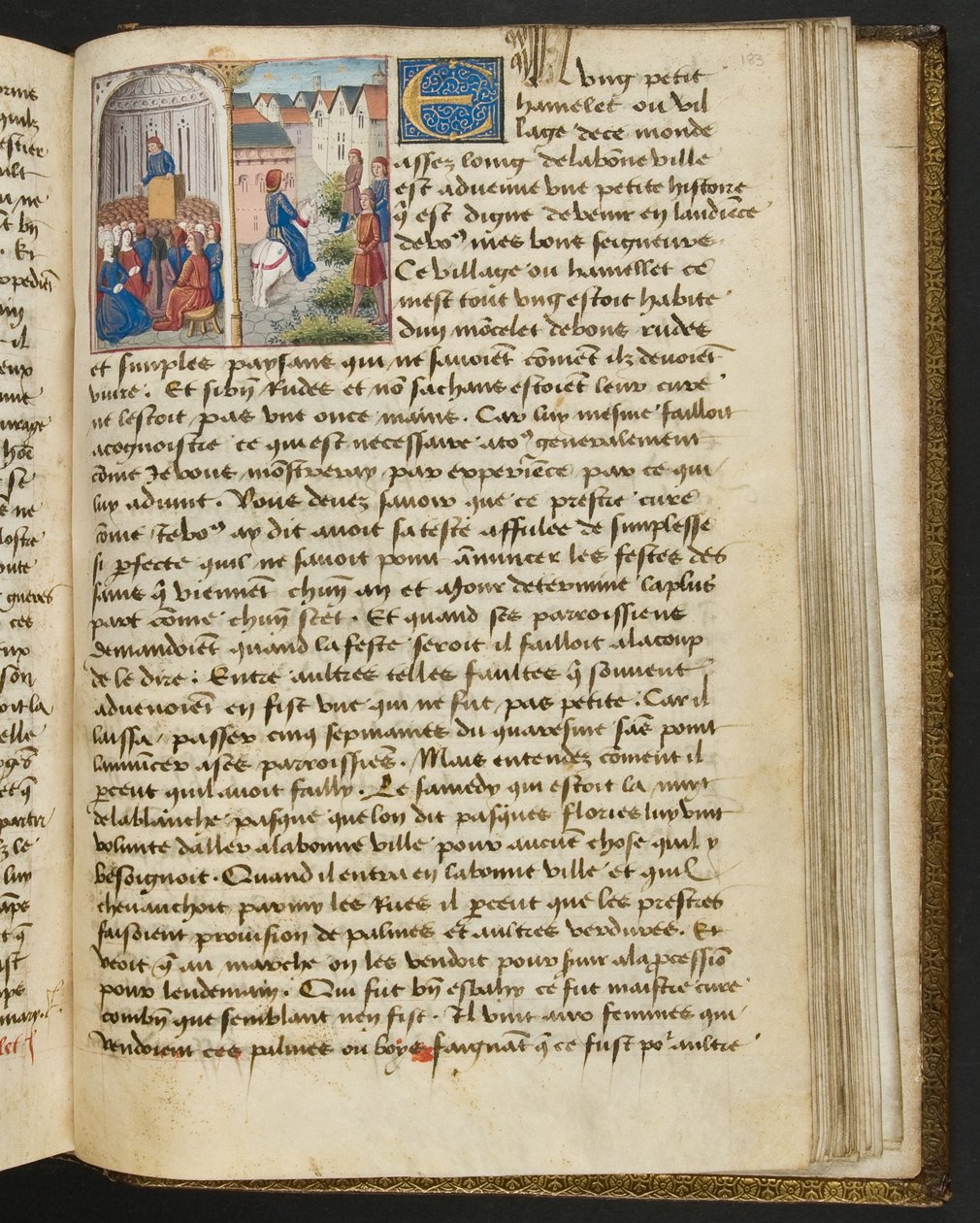 MS Hunter 252 Página 183r de Notícias de Cem Notícias, c.1461-62 de French School