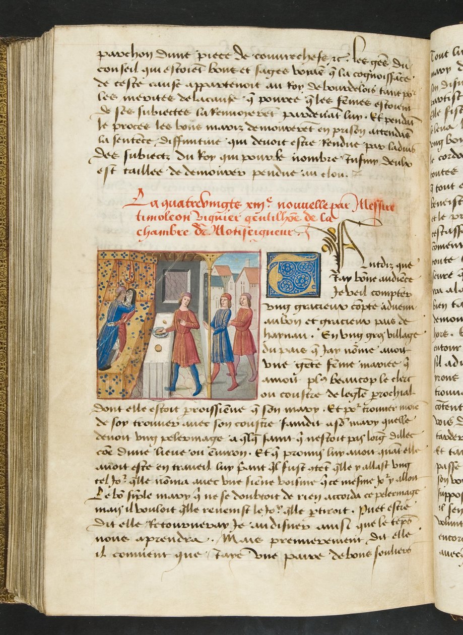 MS Hunter 252 187v Página de Notícias de Cem Notícias, c.1461-62 de French School