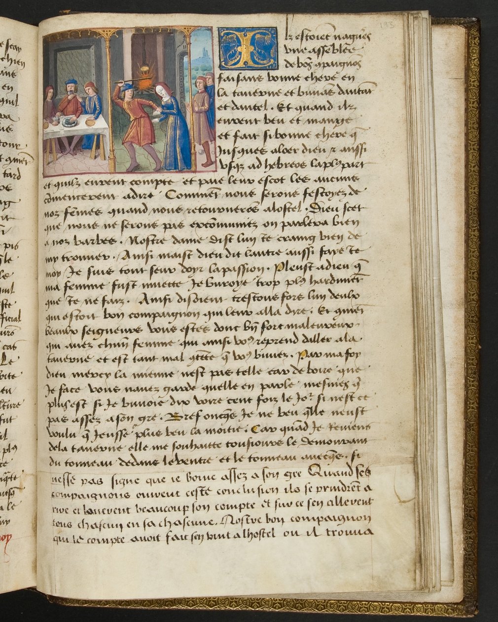 MS Hunter 252 193r Página da Hundred News News, c.1461-62 de French School