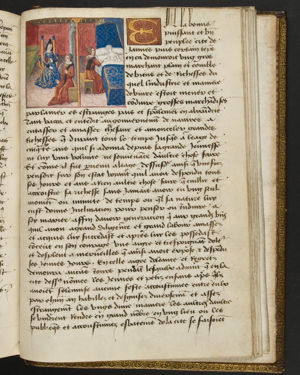 MS Hunter 252 197r Página da Hundred News News, c.1461-62 de French School