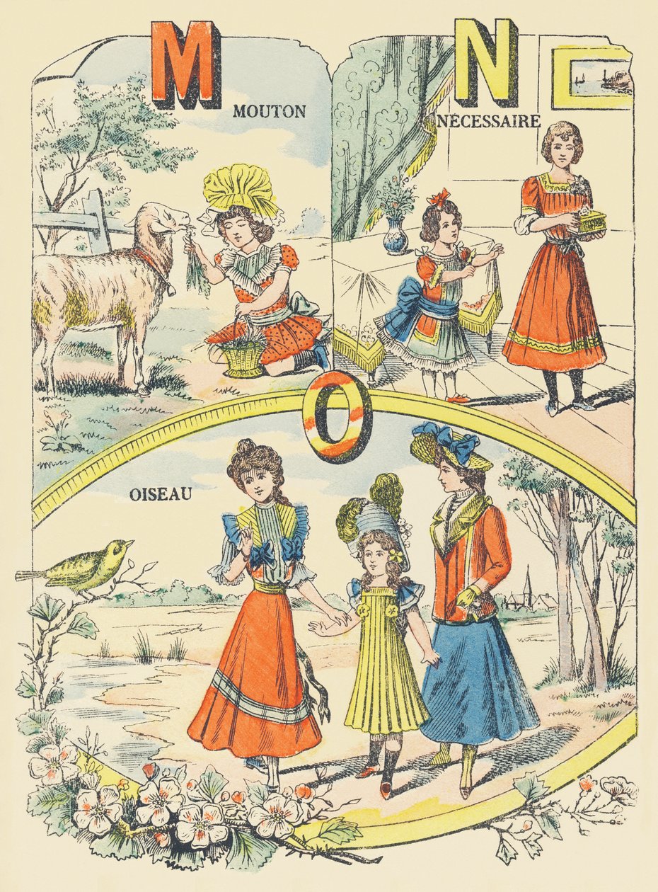 MNO: ovelha, necessiário, pássaro de French School
