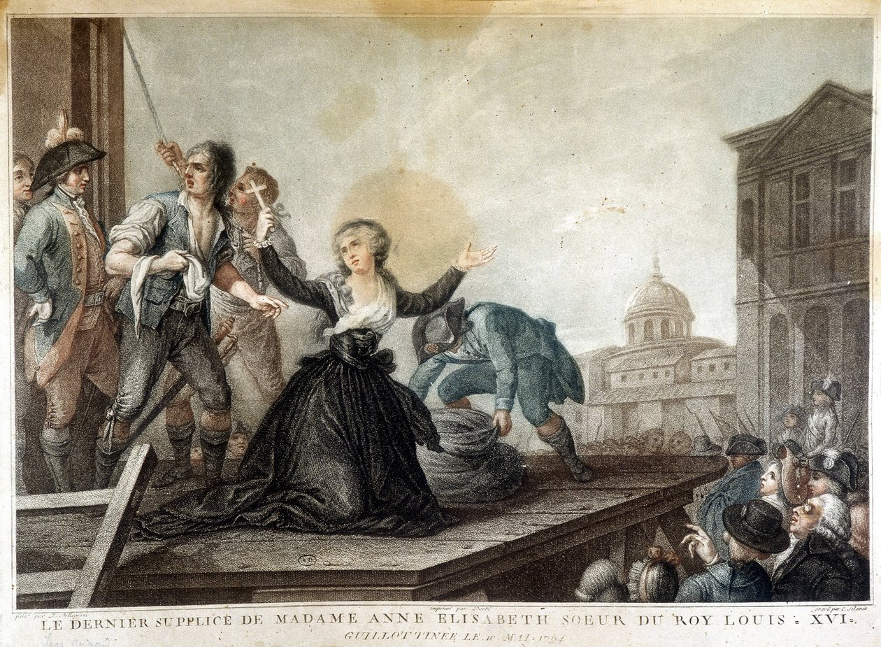 Madame Anne Elisabeth, irmã do Rei Luís XVI (1764-1793), guilhotina de French School