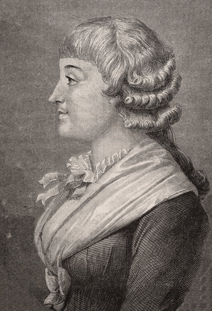 Madame Roland, gravada por Stephane Pannemaker (1847-1930) depois de Rambert, de "História da Revolução Francesa" por Louis Blanc (1811-82) de French School