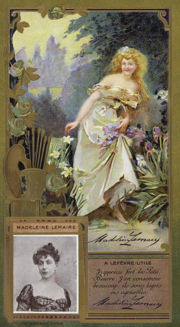 Madeleine Lemaire, pintora francesa (cromolitografia) de French School