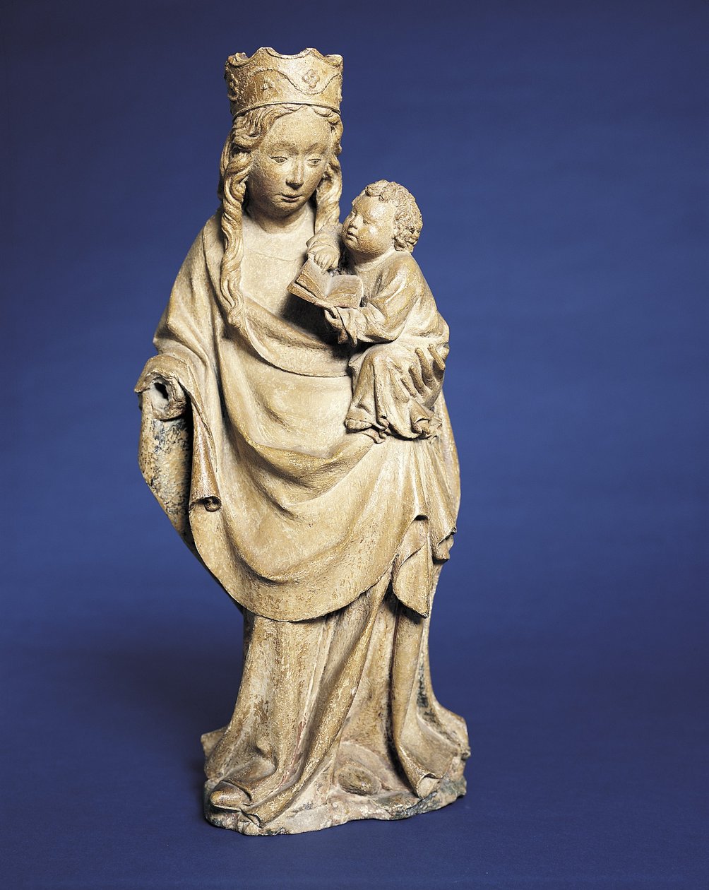 Madonna and Child, primeiro quartel do século 15 (arenito com vestígios de ouro e policromia) de French School