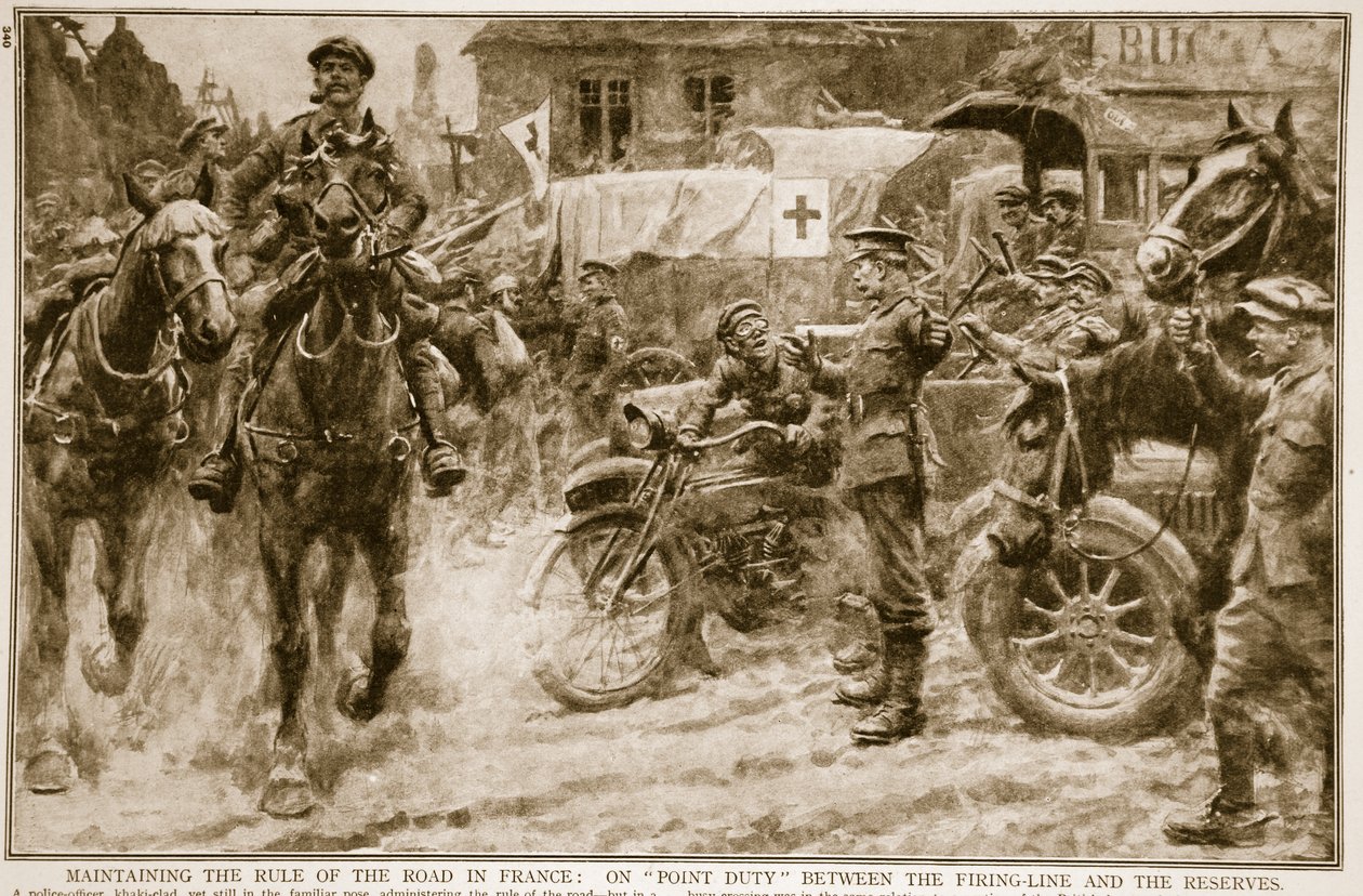 Manter o domínio da estrada na França: no ponto-direito entre a linha de fogo e as reservas, 1914-19 de French School