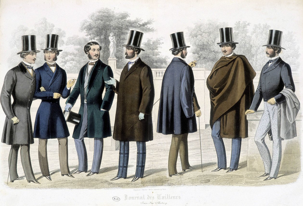 Modelos masculinos, "Diário de alfaiates". de French School
