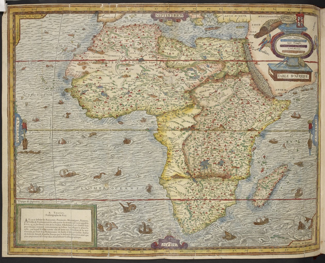 Mapa da África, Table d