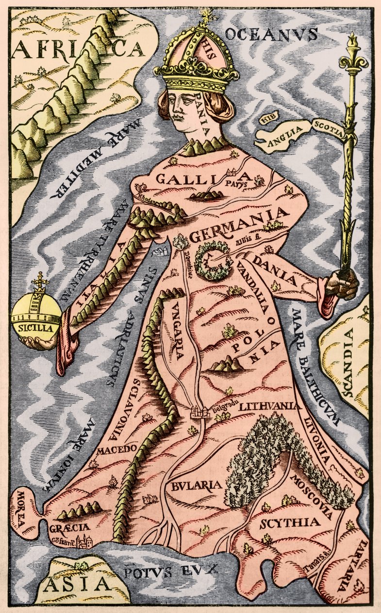 Mapa da Europa, ilustração da loja de Pittoresque, 1849 de French School