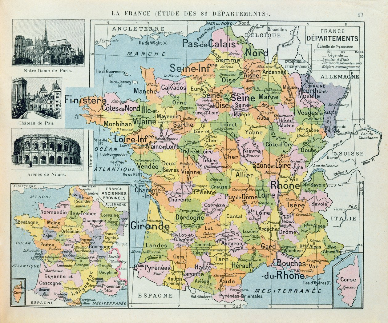 Mapa da França, c. 1914 de French School
