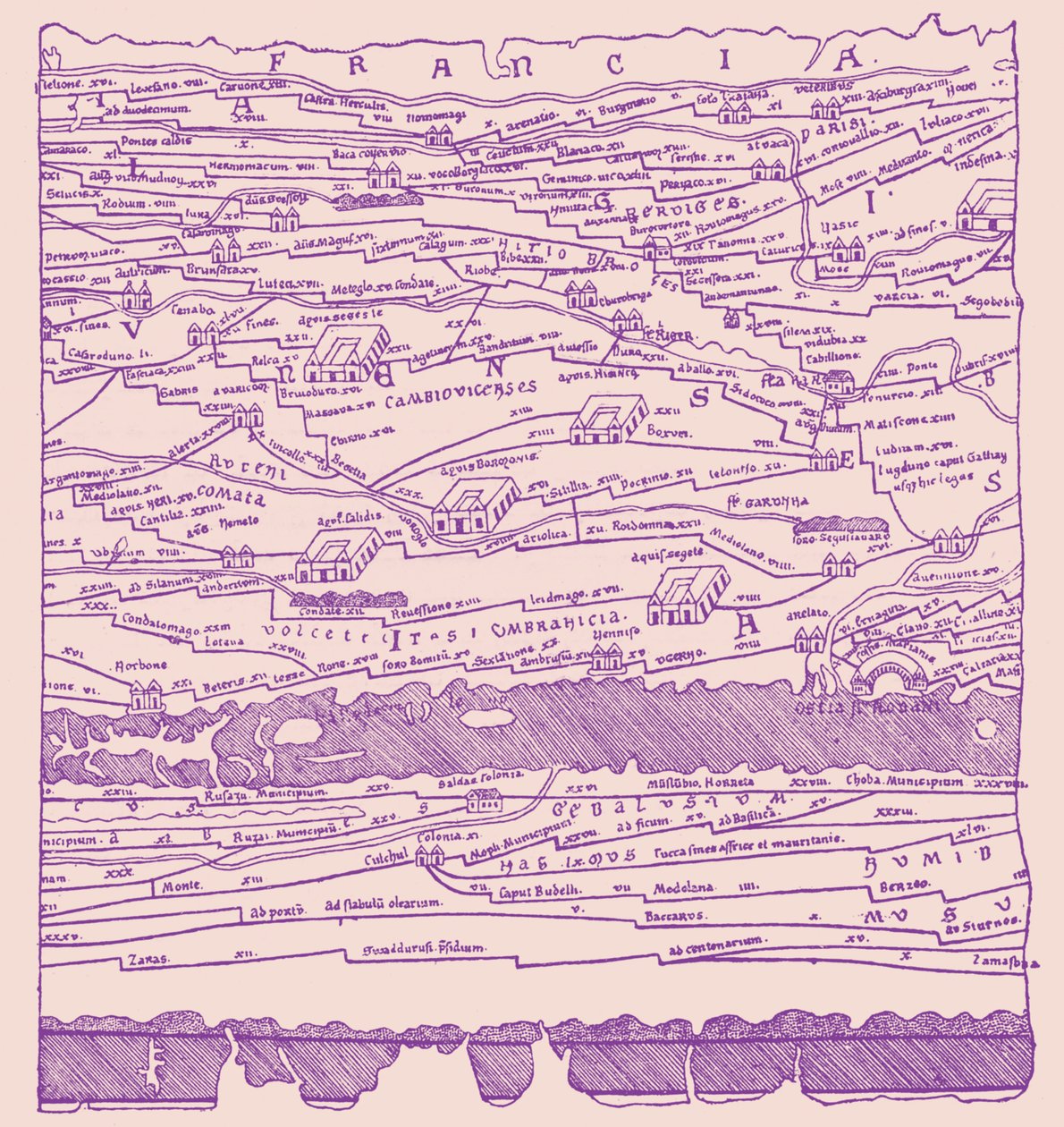 Mapa da Gália - fragmento de French School