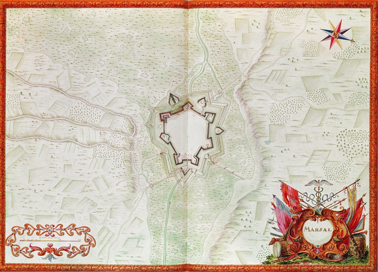 Mapa de Marsal, do Atlas de Louis XIV de French School
