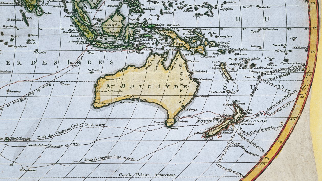 Mapa de New Holland, c.1650-1780 de French School