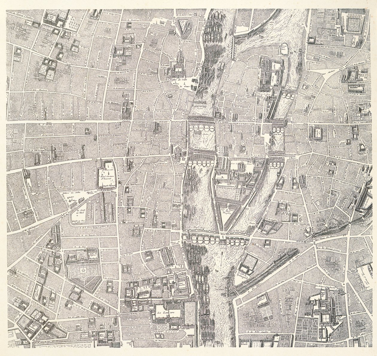 Mapa de Paris mostrando Ile de la Cité, de LAtlas de Paris por Jean de la Caille, 1714 de French School