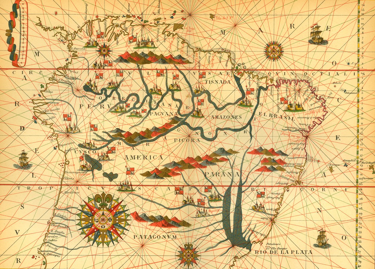 Mapa da América do Sul de French School