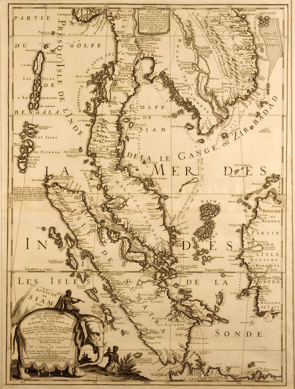 Mapa do Sudeste Asiático, 1687 (tinta no papel) de French School