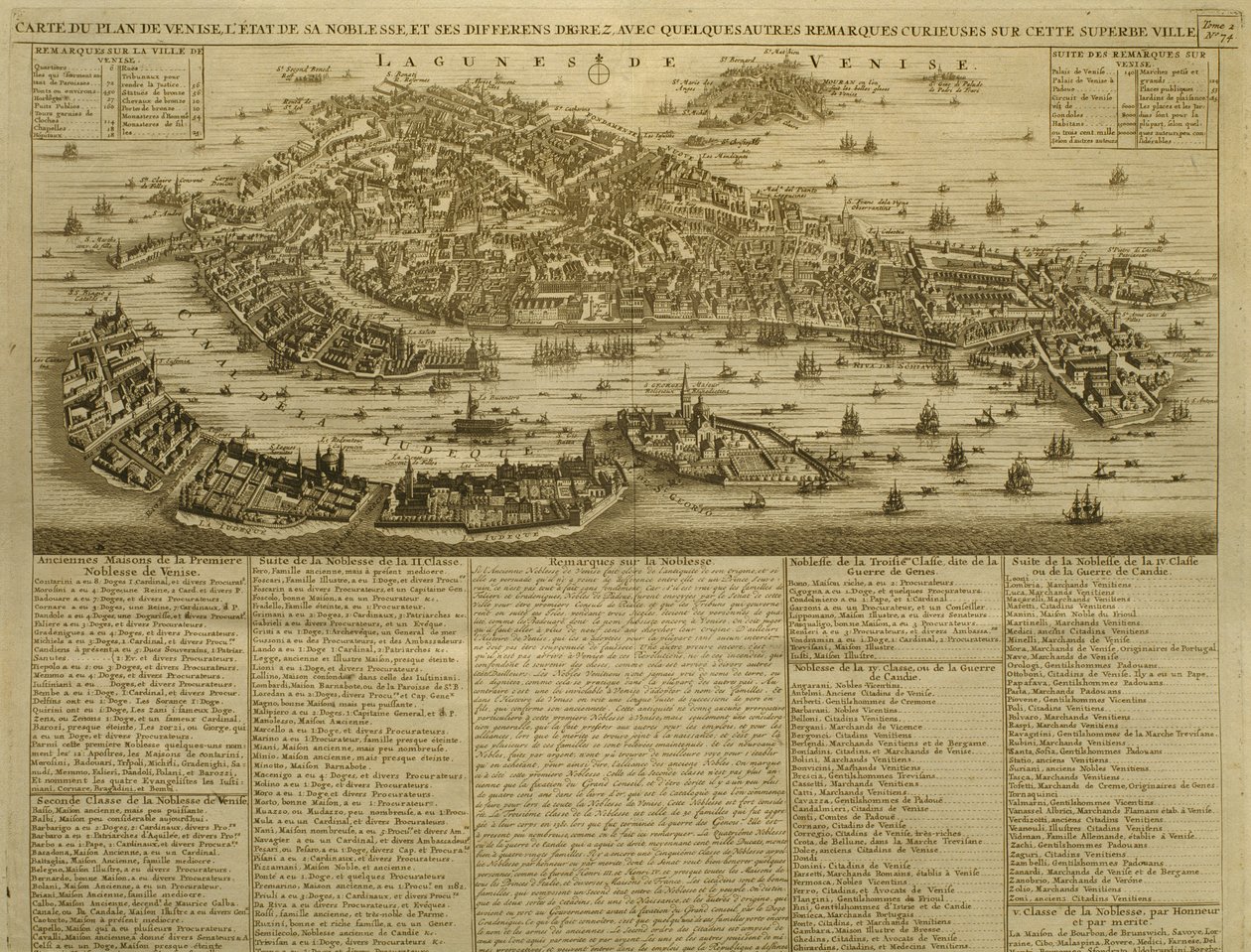 Mapa de Veneza, publicado por H. Chatelain em Amsterdã, 1728 de French School