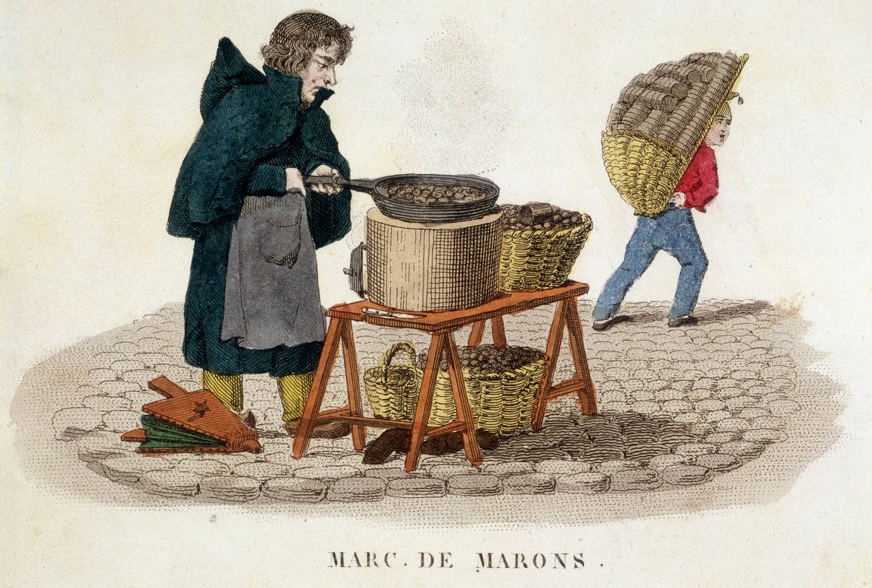 Marchand de castanhas - gravura de French School