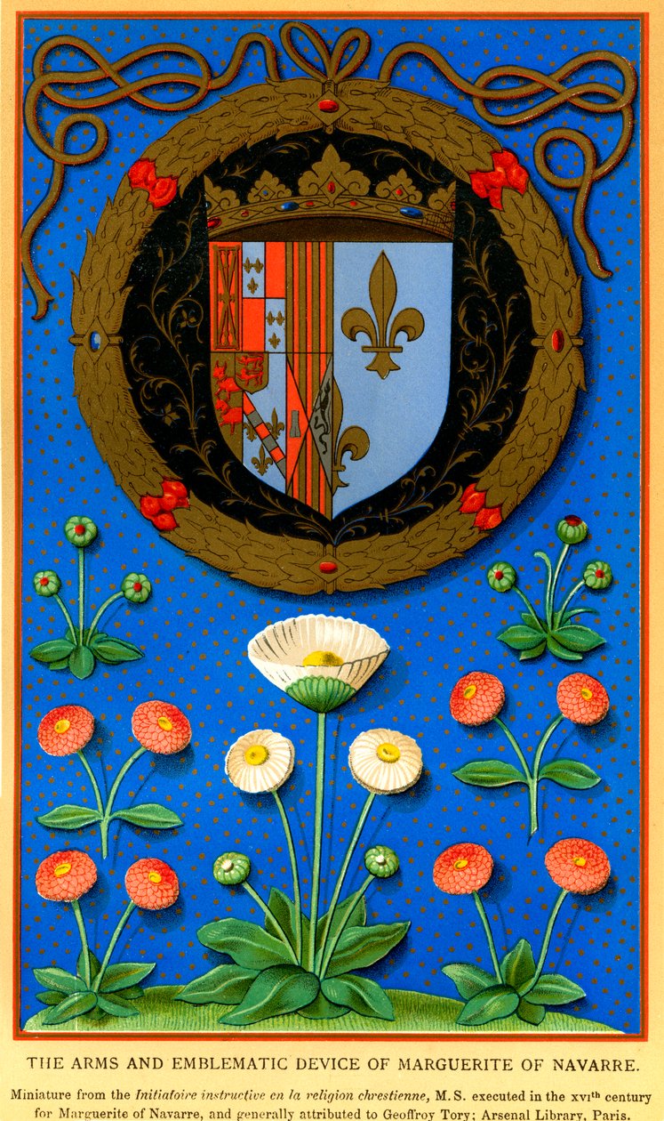 O dispositivo emblemático de Marguerite de Navarra de French School