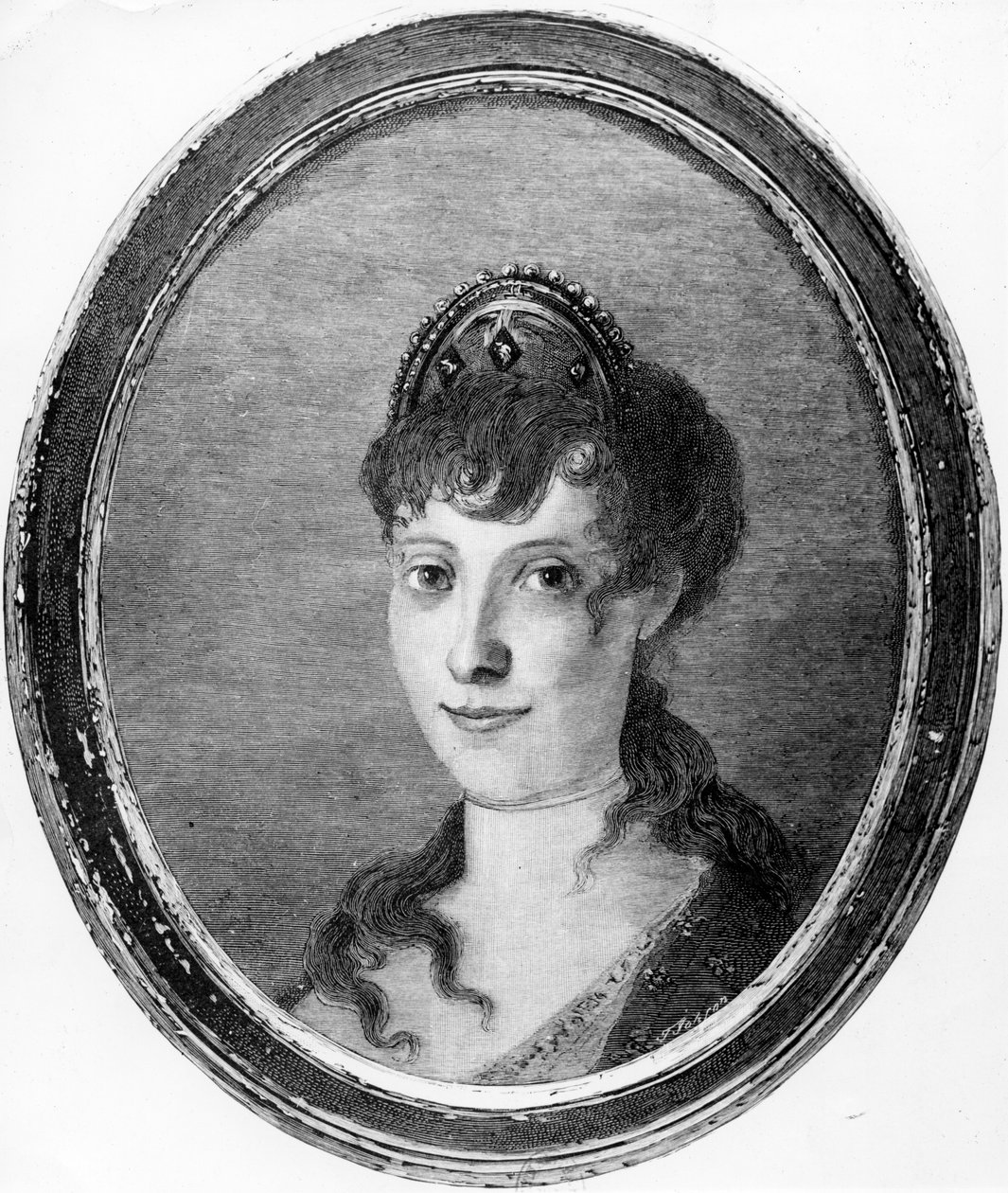 Maria Letizia Ramolino como uma jovem mulher de French School