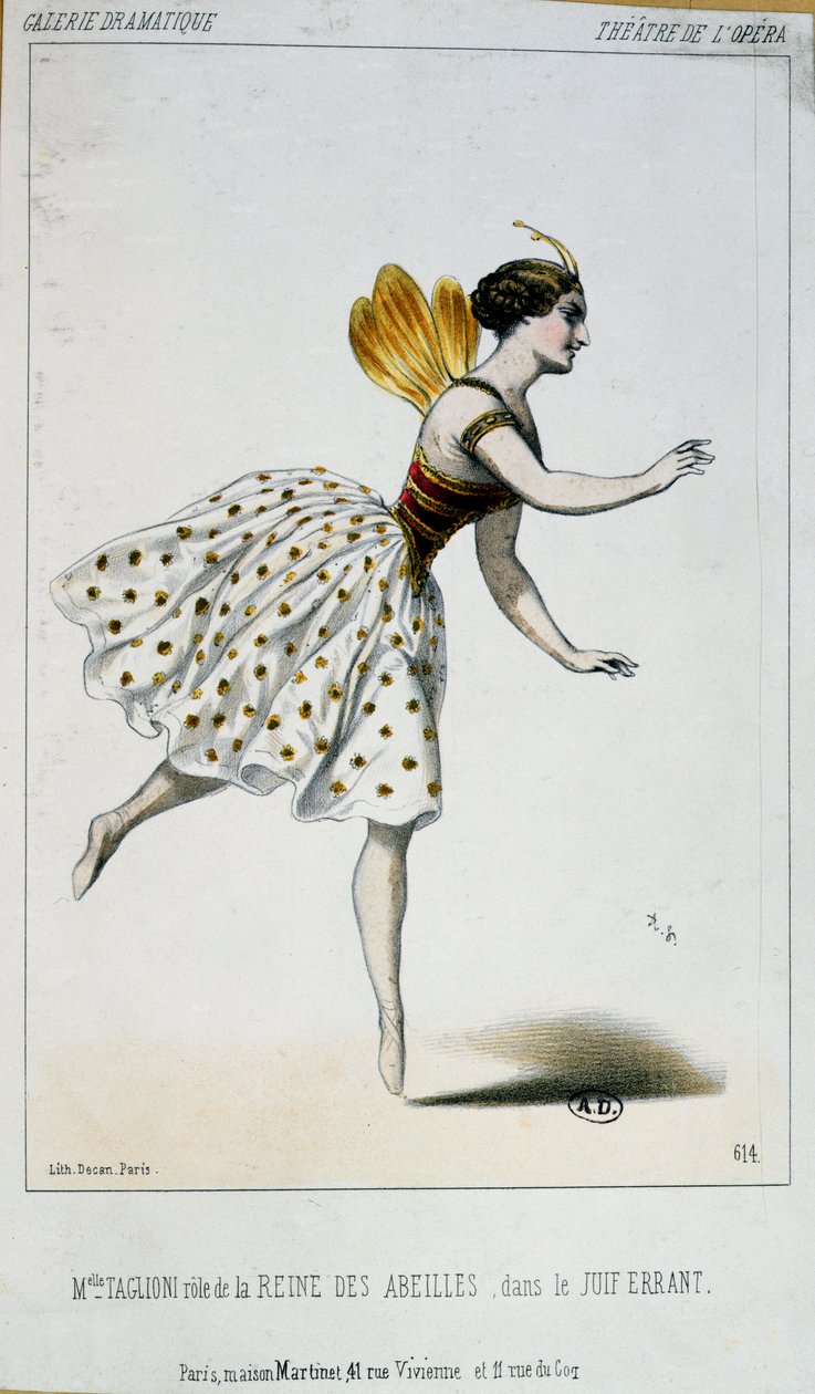 Maria Taglioni (1804-84) como a abelha rainha em Le Juif errante por Jacques Fromental Halevy (1799-1862) c.1852 de French School