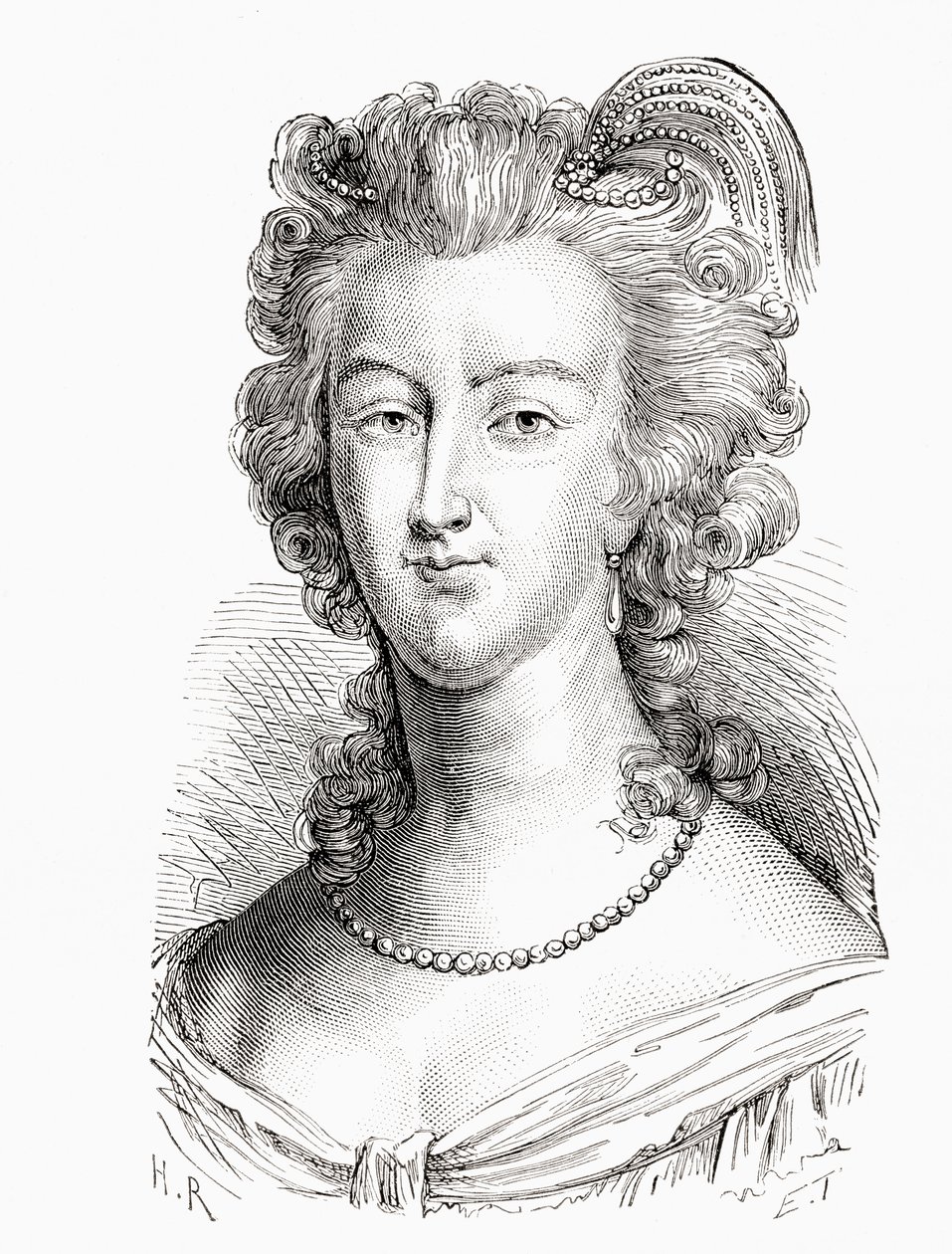 Marie Antoinette, da Histoire de France, publicada em 1880 de French School